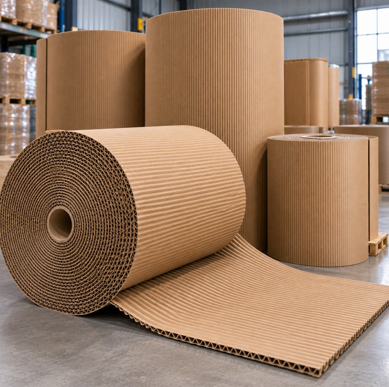 Fluted Corrugated Paper Rolls
