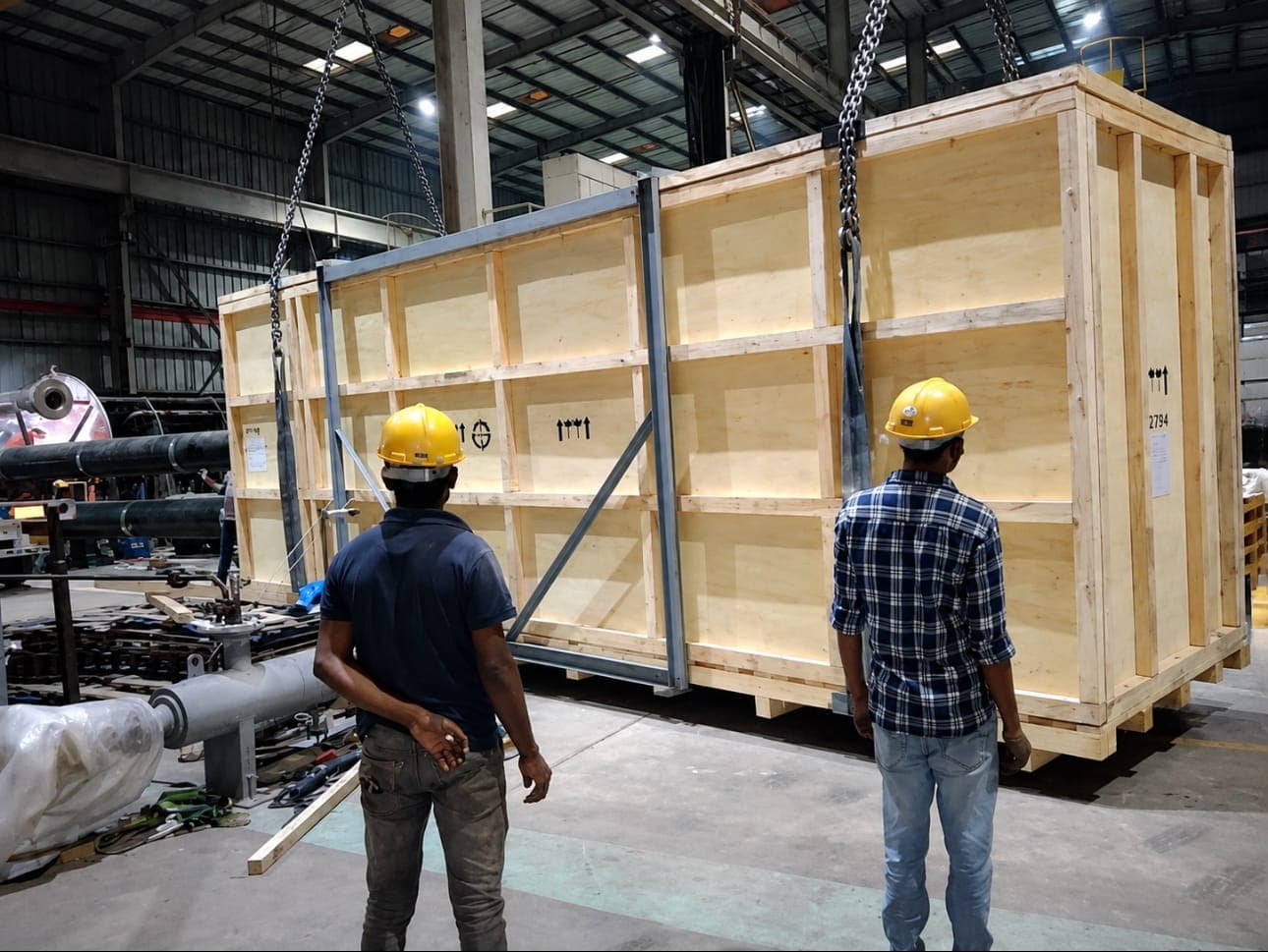 40-Ton Heavy Machinery Box Assembly & Rigging
